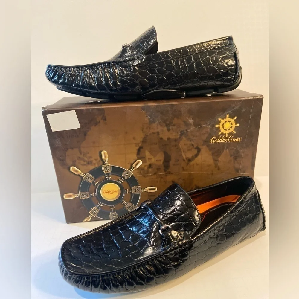 Golden Coxes Family~NIB~Men’s Soft Leather Crocodile Embossed Loafer~Size 10.5M